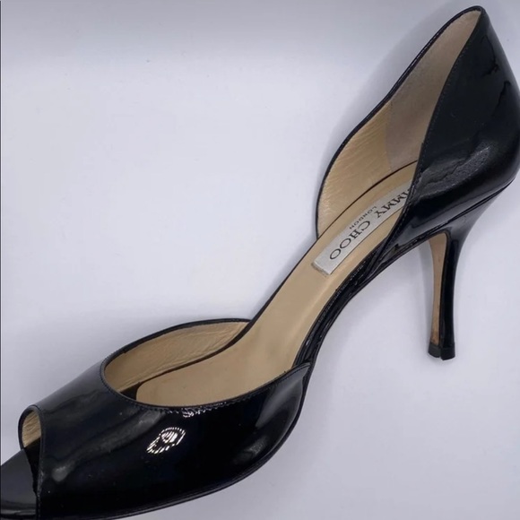 Jimmy Choo Dorsay Patent Black Heels - Picture 4 of 6